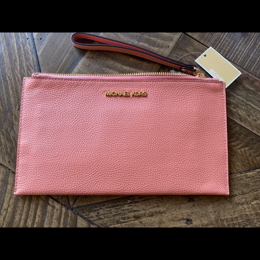 Coral Michael Kors wristlet